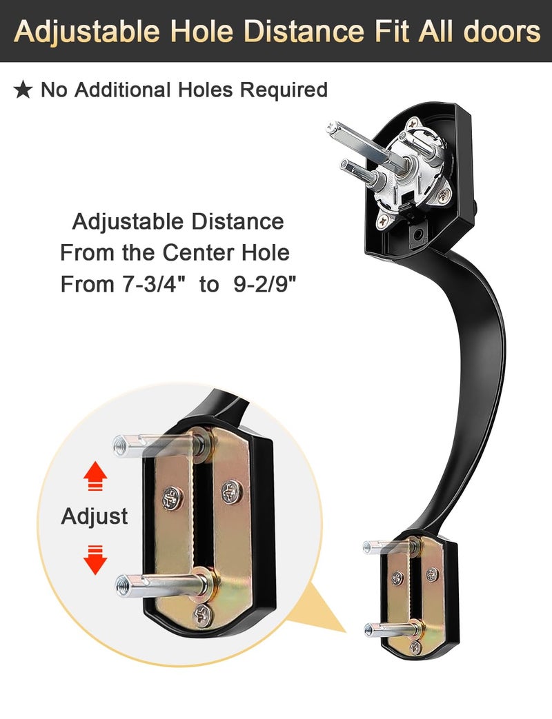 Tinewa Camelot Trim Lower Half Handleset, Matte Black Finish, Upgated Entry Door Handle with Accent Wave Door Lever for Electronic Keypad with Drop Interior Left Handed Lever - Image 2